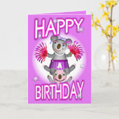 漫画のコアラ私達は4Uバースデー・カードを元気づけます カード (黄色い花)