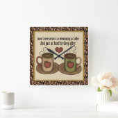 漫画のコーヒークロック スクエア壁時計 (ホーム)