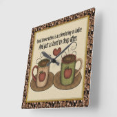 漫画のコーヒークロック スクエア壁時計 (傾斜)