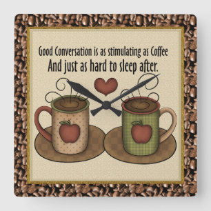 漫画のコーヒークロック スクエア壁時計