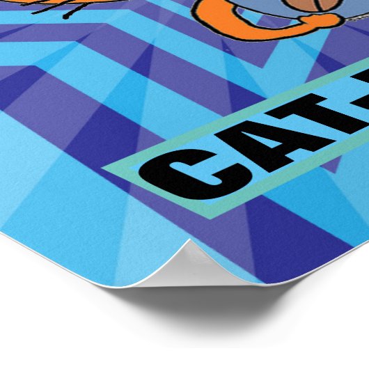 漫画のコーヒー猫おもしろいのエサ入りポスター ポスター (角)