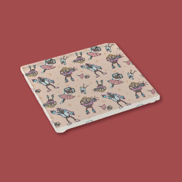 漫画のコーヒー豆ダンスパーティー ガラスコースター