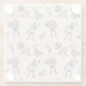 漫画のコーヒー豆ダンスパーティー ガラスコースター (裏面)