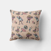 漫画のコーヒー豆ダンスパーティー クッション (裏面)