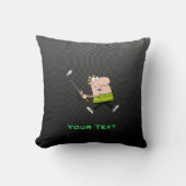 漫画のゴルファー; お洒落 クッション (正面)