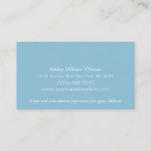 漫画のサファリ動物の子ども保育子付き 名刺 (裏面)