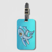 漫画のサメの荷物タグ ラゲッジタグ (正面縦)