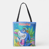 漫画のサメ付き可愛い漫画のトートバッグ トートバッグ (裏面)