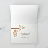 漫画のサルよくはしゃぐと可愛いお礼 サンキューカード (内部)