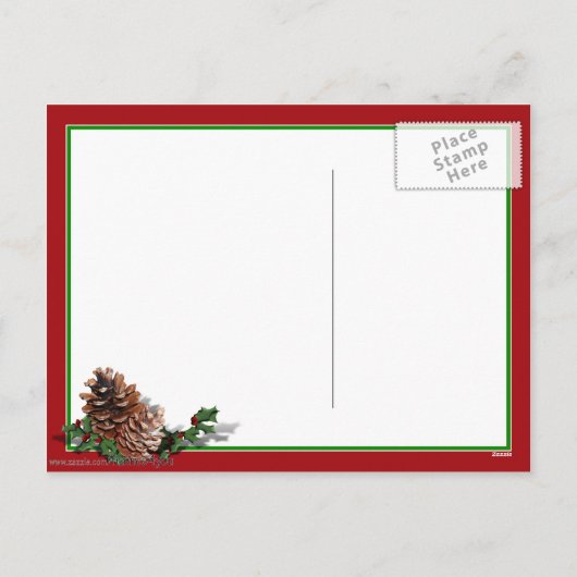 漫画のサンタさんのそりに乗る写真立て シーズンポストカード (裏面)