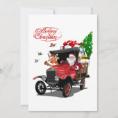 漫画のサンタと鹿とクリスマスカード シーズンカード (正面)