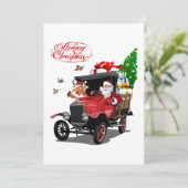 漫画のサンタと鹿とクリスマスカード シーズンカード (スタンド正面)