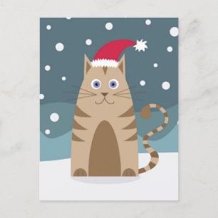 漫画のサンタキットンスノークリスマス ポストカード