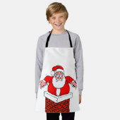 漫画のサンタクロース得が煙突に突き刺さった エプロン (着用した状態)