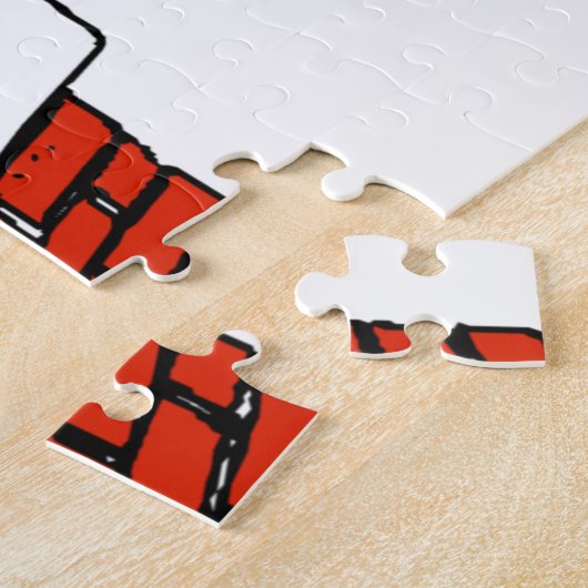 漫画のサンタクロース得が煙突に突き刺さった ジグソーパズル (側面)