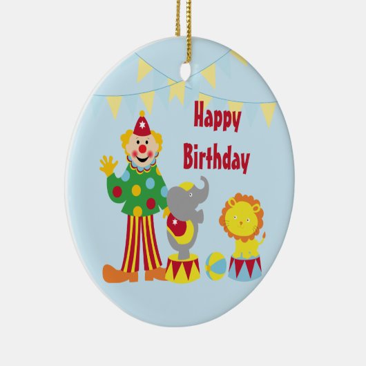 漫画のサーカスのピエロおよび動物のオーナメント セラミックオーナメント (右)