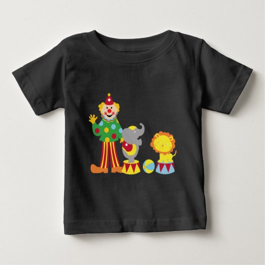 漫画のサーカスピエロと動物 ベビーTシャツ (正面)
