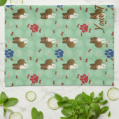 漫画のシェトランド・シープドッグ キッチンタオル (折り畳み)