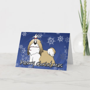 漫画のシーズー(犬)のTzuのクリスマスカード シーズンカード