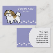 漫画のシーズー(犬) Tzu (切られる子犬) 名刺 (正面/裏面)