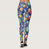 漫画のシームレスなパターン銀河系 レギンス (裏面)