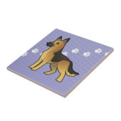 漫画のジャーマン・シェパード タイル (側面)