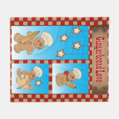 漫画のジンジャーブレッドマンのパン屋 フリースブランケット (正面(横))