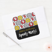 漫画のスカルとボーンズキッドのハローウィンパーティ スクエアシール (封筒)