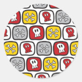 漫画のスカルとボーンズキッドのハローウィンパーティ ラウンドシール (正面)