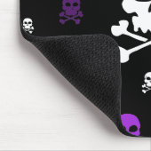 漫画のスカルのコラージュ-紫色 マウスパッド (コーナー)