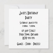 漫画のスカル及び骨が交差した図形のロゴ 招待状 (裏面)