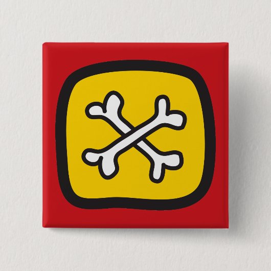 漫画のスカル&ボーンズのハロウィーンおもしろいパーティーボタン 缶バッジ (正面)