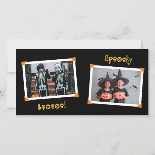漫画のスカル&ボーンズKidのハッピーハローウィン写真 カード (裏面)