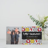 漫画のスカル&ボーンズKidのハッピーハローウィン写真 シーズンカード (スタンド正面)