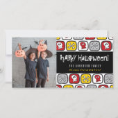 漫画のスカル&ボーンズKidのハッピーハローウィン写真 シーズンカード (正面)