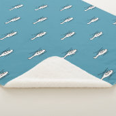 漫画のスケッチのヘリコプタースケッチモチーフのパターン シェルパブランケット (3/4)