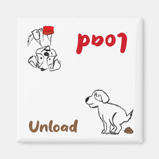 漫画のスケッチ、ロードおよびアンロード食洗機 マグネット