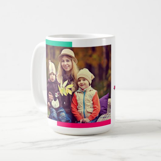 漫画のスタイルすごいママあなたの写真の母親の日を追加 コーヒーマグカップ (正面左)