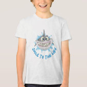 漫画のスタイルで笑顔のサメ – 人生へのスマイル トライブレンドＴシャツ (正面)