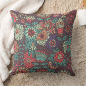 漫画のスタイルのカラフルな花パターン クッション (ブランケット)