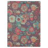 漫画のスタイルのカラフルな花パターン クリップボード (裏面)