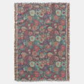 漫画のスタイルのカラフルな花パターン スローブランケット (正面縦)