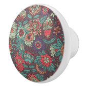 漫画のスタイルのカラフルな花パターン セラミックノブ (右)