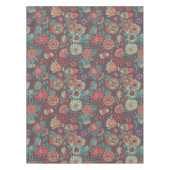 漫画のスタイルのカラフルな花パターン テーブルクロス (正面)