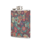 漫画のスタイルのカラフルな花パターン フラスク (左)