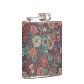 漫画のスタイルのカラフルな花パターン フラスク (右)