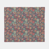 漫画のスタイルのカラフルな花パターン フリースブランケット (正面(横))