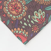 漫画のスタイルのカラフルな花パターン フリースブランケット (角)