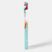 漫画のスタイルのクリスマス犬 iPhoneケース (左側面)