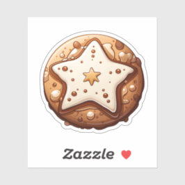 漫画のスタイルラウンドクリスマスクッキーと星 シール